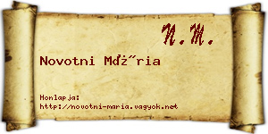Novotni Mária névjegykártya