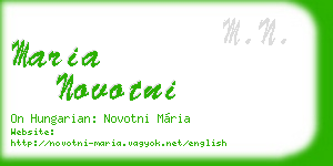 maria novotni business card