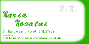 maria novotni business card